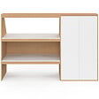 ID MARKET - Ensemble étagère 2 niveaux + armoire 2 portes sous pente TOMI hêtre et blanc - vignette