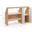 ID MARKET - Ensemble étagère 2 niveaux + armoire 2 portes sous pente TOMI hêtre et blanc - vignette