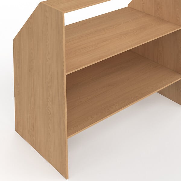 ID MARKET - Etagère sous pente 2 niveaux TOMI 100 x 50 x 70/110 cm bois façon hêtre - large