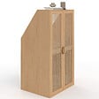 ID MARKET - Armoire sous pente 2 portes EDHEN 60 x 50 x 70/110 cm bois et cannage - vignette