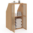 ID MARKET - Armoire sous pente 2 portes EDHEN 60 x 50 x 70/110 cm bois et cannage - vignette