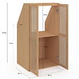ID MARKET - Armoire sous pente 2 portes EDHEN 60 x 50 x 70/110 cm bois et cannage - vignette