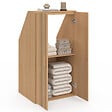 ID MARKET - Armoire sous pente 2 portes JULIETTE  60 x 50 x 70/110 cm effet lattes tasseau bois coloris chêne - vignette