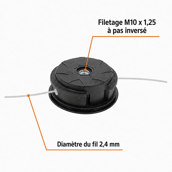 GT GARDEN - Lot de 3 têtes fil professionnelles pour débroussailleuse et multifonction 4 en 1 - large