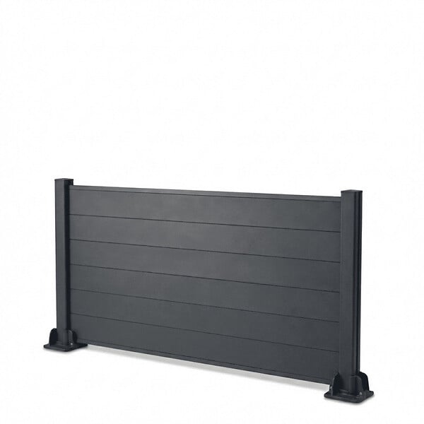 EASY CLOTURE - Kit clôture composite et aluminium sur platine L3.60m x H1m gris anthracite - large