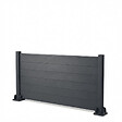 EASY CLOTURE - Kit clôture composite et aluminium sur platine L5.40m x H1m gris anthracite - vignette