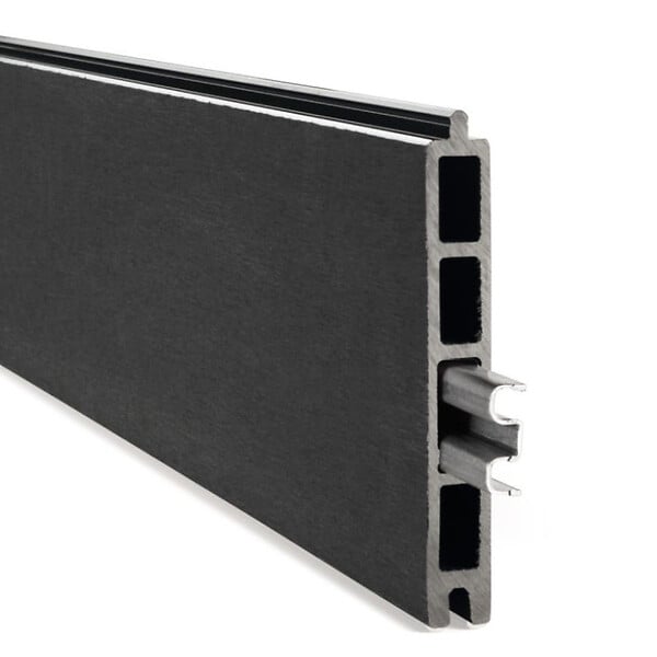 EASY CLOTURE - Kit clôture composite et aluminium sur platine L1.80m x H1m gris anthracite - large