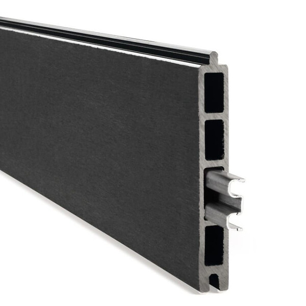 EASY CLOTURE - Kit clôture composite et aluminium sur platine L7.20m x H1m gris anthracite - large