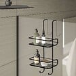 KIAMAMI VALENTINA - Étagère De Douche Rectangulaire Suspendue 2 Niveaux Noir Mat | Tiglio - vignette