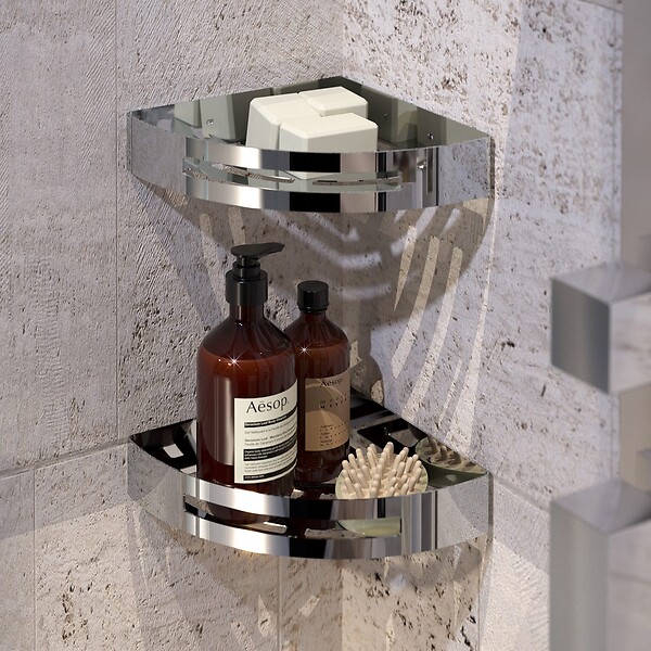 KIAMAMI VALENTINA - Étagère D’Angle De Douche En Acier Inoxydable Brillant | Tasso - large