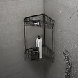 KIAMAMI VALENTINA - Étagère D’Angle De Douche Deux Niveaux En Fil Noir Mat | Augustus - vignette