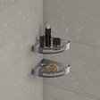 KIAMAMI VALENTINA - Étagère D’Angle Pour Douche En Acier Inoxydable Gun Metal | Tasso - vignette
