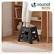 VOUNOT - Tabouret pliant antiderapant 37x30x32.5 cm plastique noir - vignette