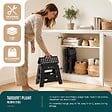 VOUNOT - Tabouret pliant antiderapant 37x30x32.5 cm plastique noir - vignette
