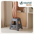 VOUNOT - Tabouret pliant antiderapant 39x32x40 cm plastique gris - vignette