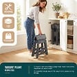 VOUNOT - Tabouret pliant antiderapant 39x32x40 cm plastique gris - vignette