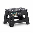 VOUNOT - Tabouret pliant antiderapant 32x25x22 cm plastique noir - vignette
