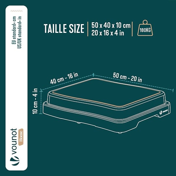 VOUNOT - Marche pied antiderapant salle de bain empilable 50x40x10cm PP EVA bleu - large