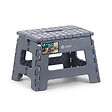 VOUNOT - Tabouret pliant antiderapant 32x25x22 cm plastique gris - vignette