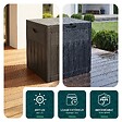 VOUNOT - Coffre de Rangement Exterieur 126L en PP 56x43x53CM Style Bois Noir - vignette