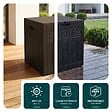 VOUNOT - Coffre de Rangement Exterieur 126L en PP 56x43x53CM Style Polyrotin Marron - vignette