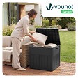 VOUNOT - Coffre de Rangement Exterieur 126L en PP 56x43x53CM Style Polyrotin Noir - vignette