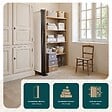 VOUNOT - Paravent interieur separateur 4 panneaux autoportant pliable 228 x 30 x 164 cm Beige - vignette