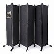 VOUNOT - Paravent interieur separateur avec roue 6 panneaux autoportant pliable 340 x 30 x 171 cm Anthracite - vignette