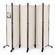 VOUNOT - Paravent interieur separateur avec roue 6 panneaux autoportant pliable 340 x 30 x 171 cm Beige - vignette