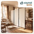 VOUNOT - Paravent interieur separateur 3 panneaux autoportant pliable 262 x 30 x 173 cm Beige - vignette