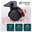 VOUNOT - Paravent interieur separateur avec roue 4 panneaux autoportant pliable 228x 30 x 171 cm Anthracite - vignette