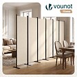 VOUNOT - Paravent interieur separateur 6 panneaux autoportant pliable 340 x 30 x 164 cm Beige - vignette