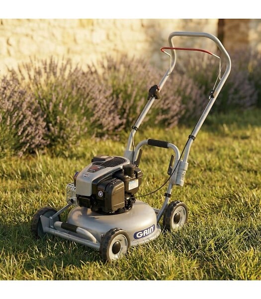 GRIN - Tondeuse thermique 46cm, mulching pulvérisateur sans bac, démarrage électrique - GRIN HM46-INSTART - large