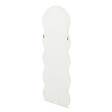 ID MARKET - Miroir vague en tissu bouclette crème 150 x 50 cm - vignette