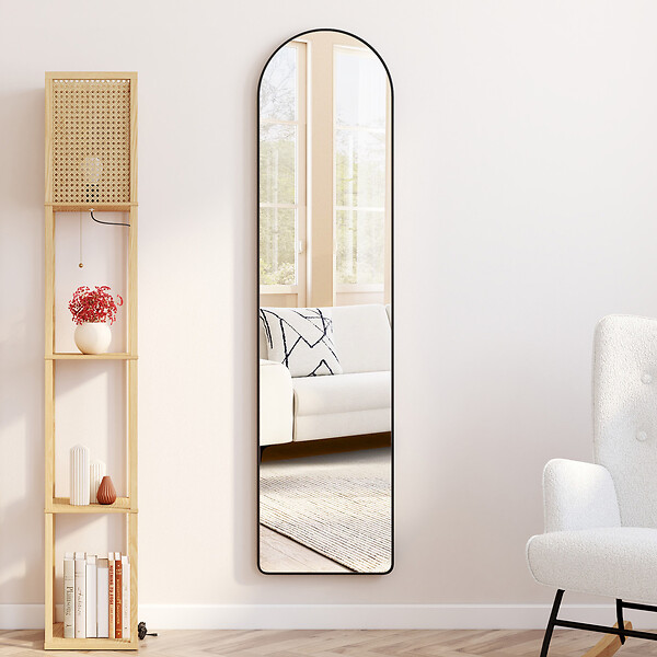 ID MARKET - Miroir sur pied contour noir 160 x 40 cm - large