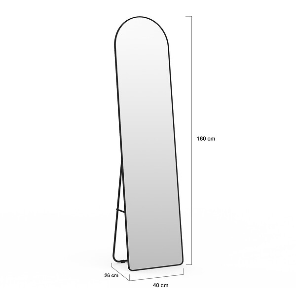 ID MARKET - Miroir sur pied contour noir 160 x 40 cm - large