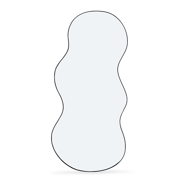 ID MARKET - Miroir organique contour noir 45 x 100 cm - large