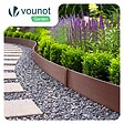 VOUNOT - Bordure de jardin PE flexible 10M x 8 CM avec piquets marron - vignette