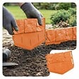 VOUNOT - Lot de 140 pcs Bordure de jardin imitation pierre facile a installer 21.4m terracotta - vignette
