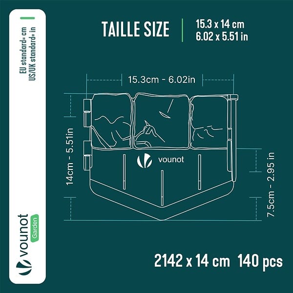 VOUNOT - Lot de 140 pcs Bordure de jardin imitation pierre facile a installer 21.4m terracotta - large