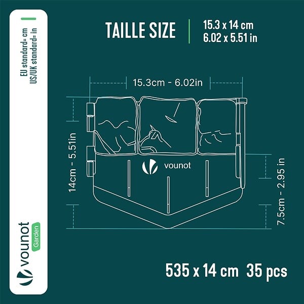 VOUNOT - Lot de 35 pcs Bordure de jardin imitation pierre facile a installer 5.35m terracotta - large