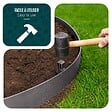 VOUNOT - Bordure de jardin PE flexible 10M x 8 CM avec piquets gris - vignette