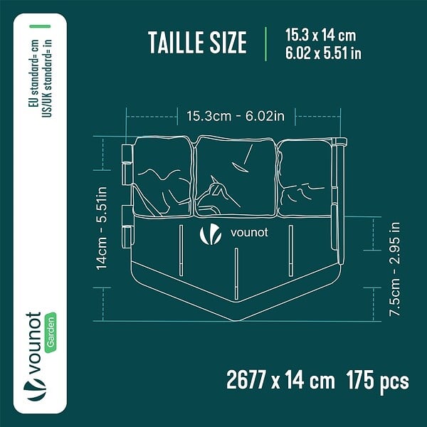 VOUNOT - Lot de 175 pcs Bordure de jardin imitation pierre facile a installer 26.7m terracotta - large