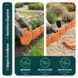 VOUNOT - Lot de 175 pcs Bordure de jardin imitation pierre facile a installer 26.7m terracotta - vignette