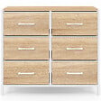 ID MARKET - Commode 6 tiroirs en tissu UTAH 80 cm meuble de rangement design industriel bois et blanc - vignette