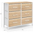 ID MARKET - Commode 6 tiroirs en tissu UTAH 80 cm meuble de rangement design industriel bois et blanc - vignette