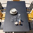 OVIALA - Ensemble table de jardin et 8 fauteuils en métal jaune et gris - Palavas - vignette