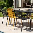 OVIALA - Ensemble table de jardin et 8 fauteuils en métal jaune et gris - Palavas - vignette