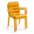 OVIALA - Ensemble table de jardin et 8 fauteuils en métal jaune et gris - Palavas - vignette
