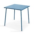 OVIALA - Ensemble table de jardin carrée et 2 chaises acier bleu pacific - Palavas - vignette